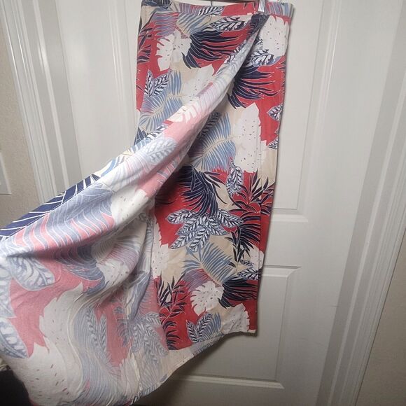 Capacity Patriotic Tropical Flower Floral Maxi Wrap Skirt Vintage 90's Retro - Picture 4 of 7